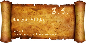 Barger Vilja névjegykártya